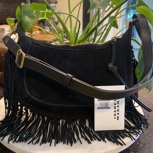 ✨firm price✨NWT Isabel Marant Oskan Moon Fringe Suede Shoulder Bag